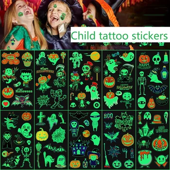 10PCS tatuaggi temporanei per bambini Glow in The Dark Tattoo adesivi luminosi per bambini Transfer Decal tatuaggi adesivi ZS120