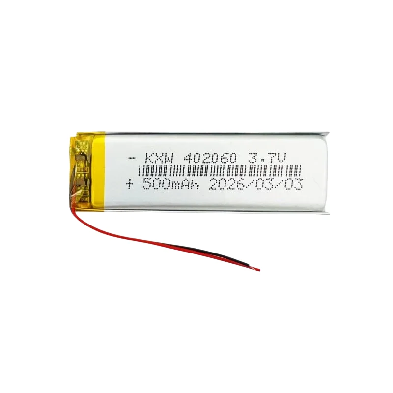 402060 3.7V 500mAh Li-Po Rechargeable Battery for Tracker, MP3, Recorder, Smartwatch, Massager High Quality Replacement Battery