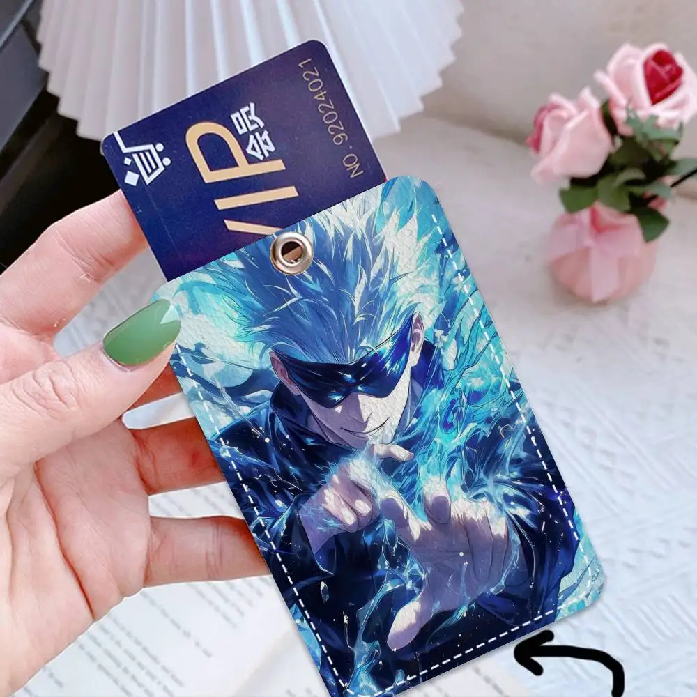 Jujutsu Kaisen Satoru Gojo Keychain Card Holders Keyring Bank Bus ID Credit Cards Key Ring Chains