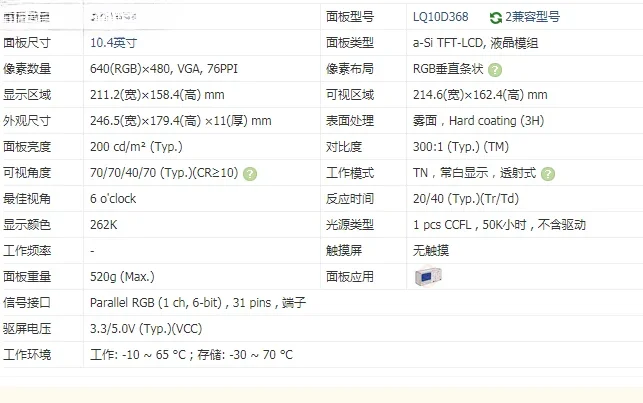 Original 10.4LQ10D368/LQ10D367/LQ10D36A Can Be Used for Fanuc System Displays