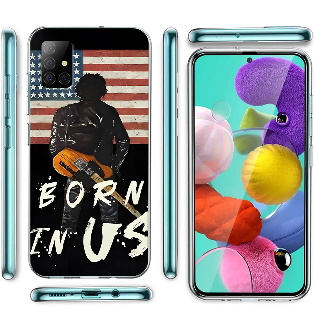 المغني B-Bruce S-Springsteen حافظة لهاتف سامسونج جالاكسي A15 A16 A17 A54 A14 A22 A51 A53 A12 A13 A23 A71 غطاء هاتف شفاف من البولي يوريثان