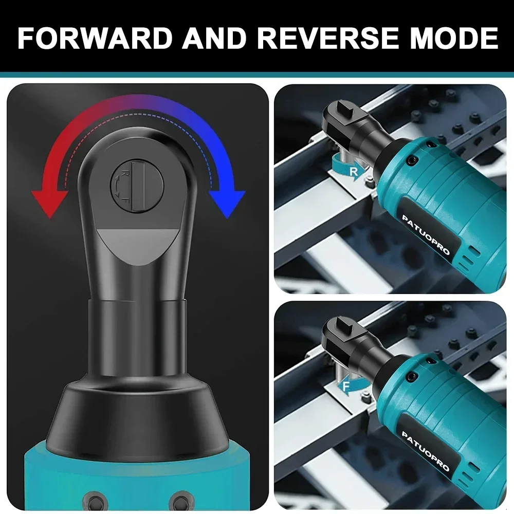 PATUOPRO 300N.m Brushless Ratchet Wrench Cordless Wrench Removal Screw Nut Car Repair Tool For Makita 18V Battery(No Battery)