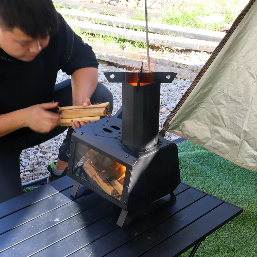 Nowy projekt Przenośna, wielop – Outdoor Camping Wood Burning Stove recenzja i cena