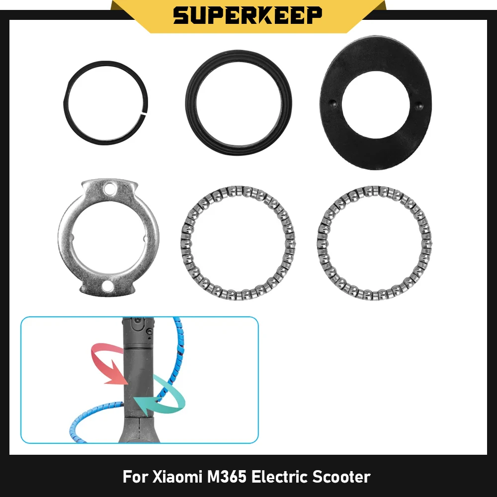 

For Xiaomi M365 Electric Scooter Novel Front Fork Bearing Bowl Seals Rotating Parts Pole Rotation Space Durable Repair Parts