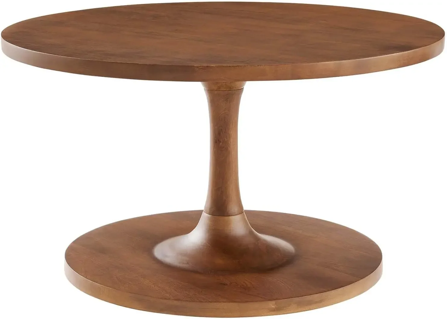 

Lina Round Wood Coffee Table In Walnut|