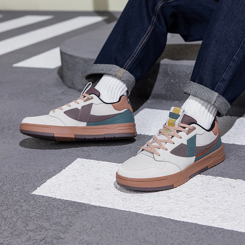 Xtep STEP-1 Skateboarding Shoes For Men 2024 Autumn Street Style Skate Shoes Durability Comfortable Sneakers 976319310043