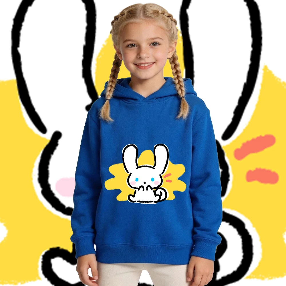 

Толстовка с флисовой подкладкой и милым принтом Cinnamoroll Surprised для мальчиков и девочек, теплый повседневный пуловер на осень-зиму