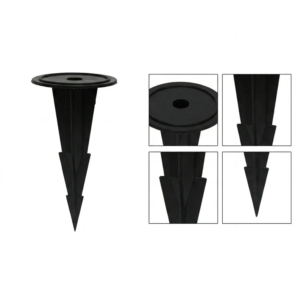 Flower Pot Base Pegs for Cemetery Decor and Outdoor Gardens Featuring Robust Plastic Construction and Ground Stake