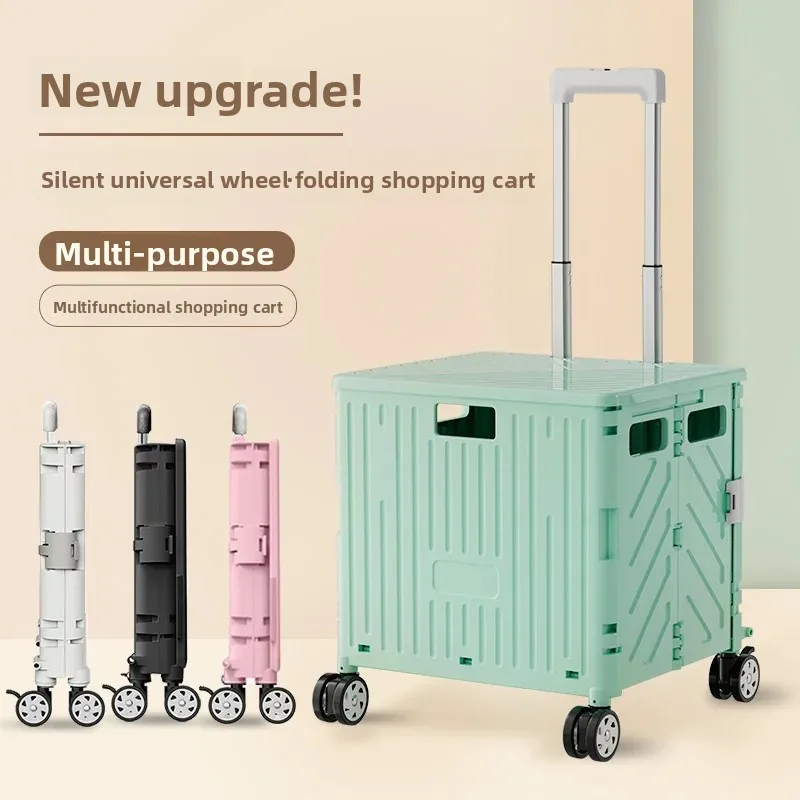 

Portable Folding Hand-Pulled Cart Home Shopping Cart Vegetable Buying Car Multi-Functional Small Trailer Goods Pulling Cart