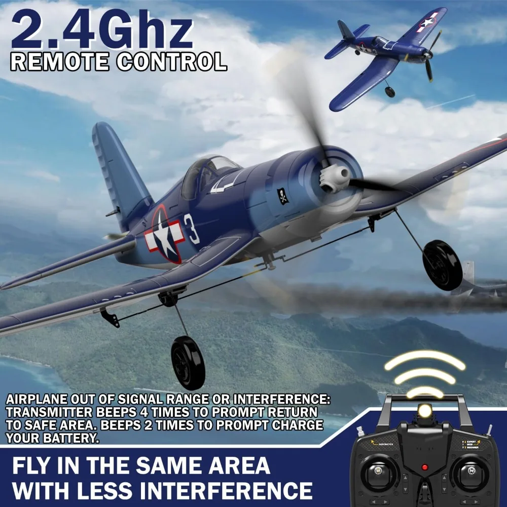 4-Kanal-Funkgesteuertes F4U Corsair-Flugzeug – Kunstflugflugzeug für Anfänger, flugbereit, ideales Geschenk für Enthusiasten