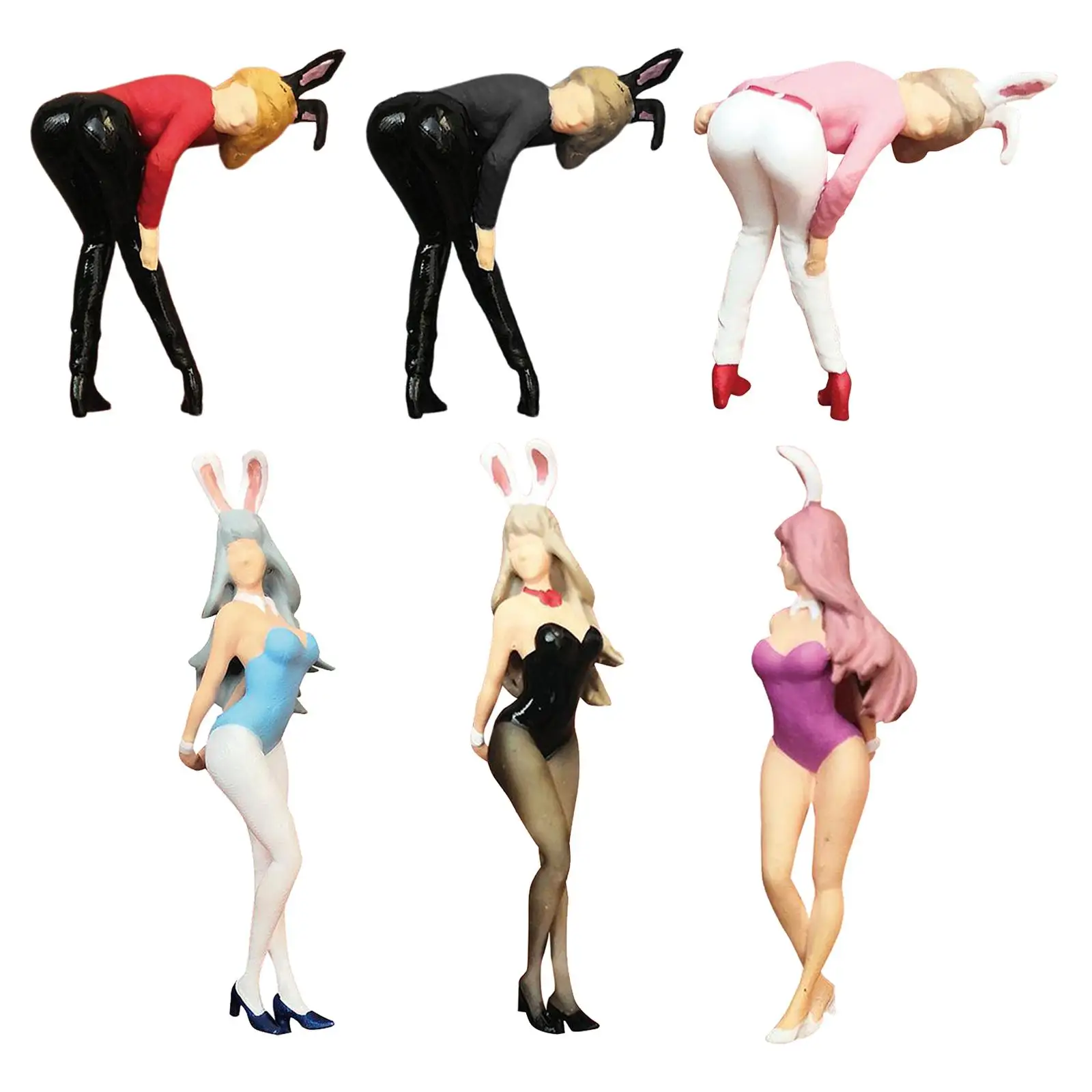 

Model Trains Architectural 1:64 Scale Painted Figures S Scale Bunny Girl Standing for Miniature Scenes New