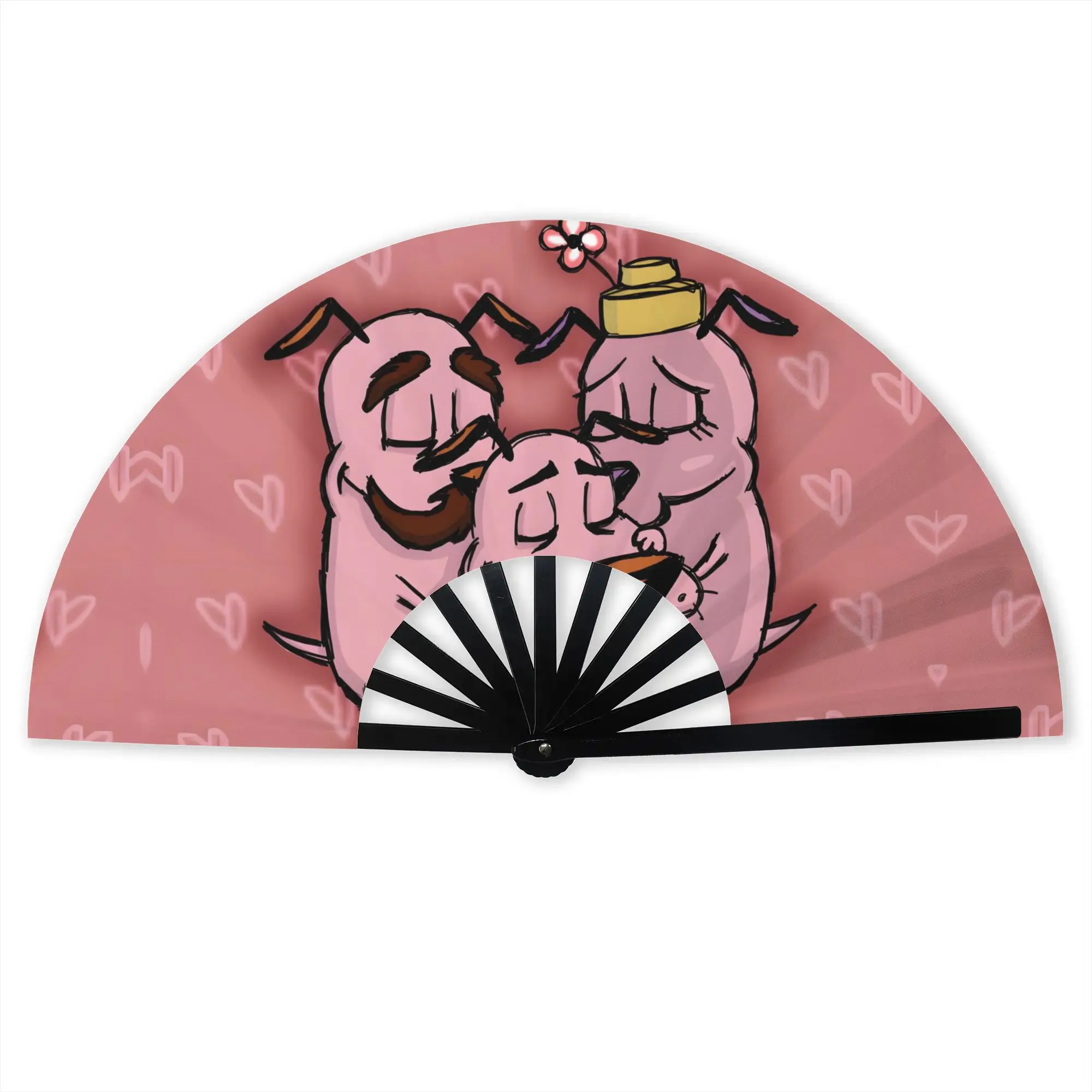 Personalised C-Courage The Cowardly Dog Promotional Gift Hand Fan Wedding  Durable Folding Fans Novelty Bulk Pack Fan