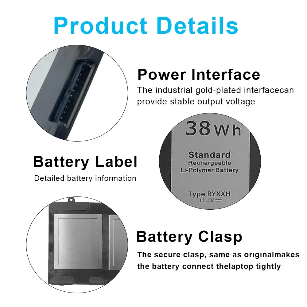 New RYXXH Laptop Battery For Dell Latitude E5450 12 5000 E5250 P25S001 11 3150 3160 Series 1400 WW116 FT080 FT095 MN151 312-0543