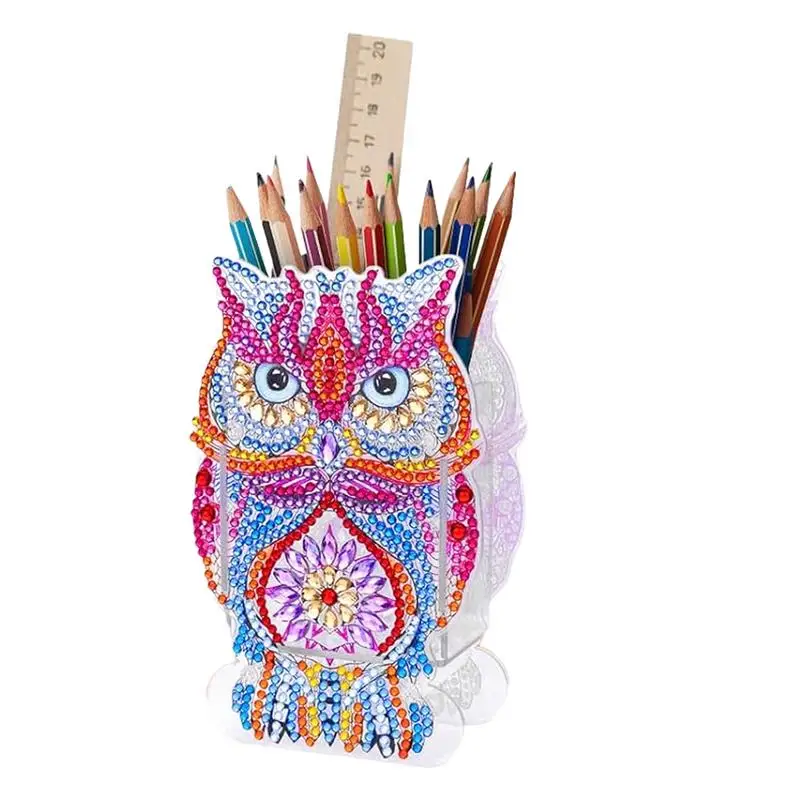 

Makeup Brush Organizer Pencil Rhinestone Painting Holder DIY Rhinestone Painting Pen Holder For Bedroom Living Room Home And