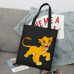 The Lion King Simba Cartoon Large Capacity Canvas Shoulder Bag Women's Casual Tote Bag Kids Student Handbag Shopping Bag