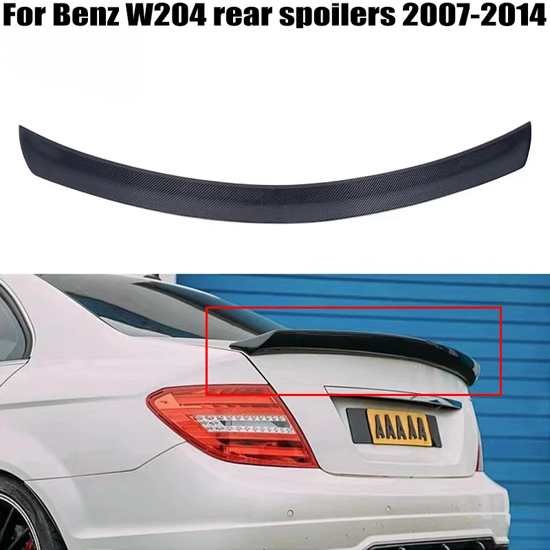 

For Mercedes-benz C-Class W204 4-door 2007-2014 V Style FRP/High Quality Real Carbon Fibe Rear trunk cover spoiler wing Airfoil.