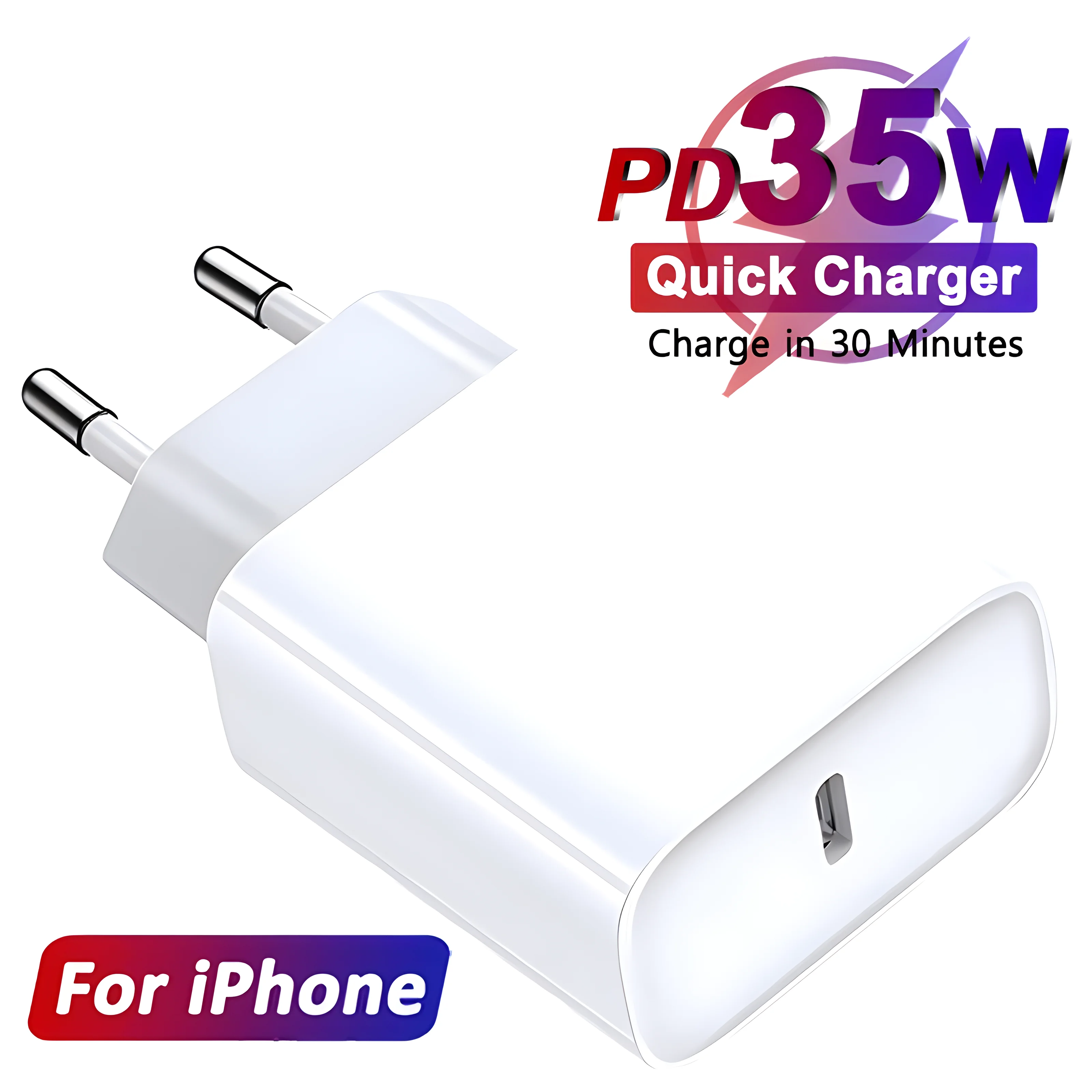 35W PD Charger USB C Fast Charger For iPhone 15 14 Pro Max iPad Xiaomi Samsung S23 Ultra Type-C Charging Cable Phone Accessorie