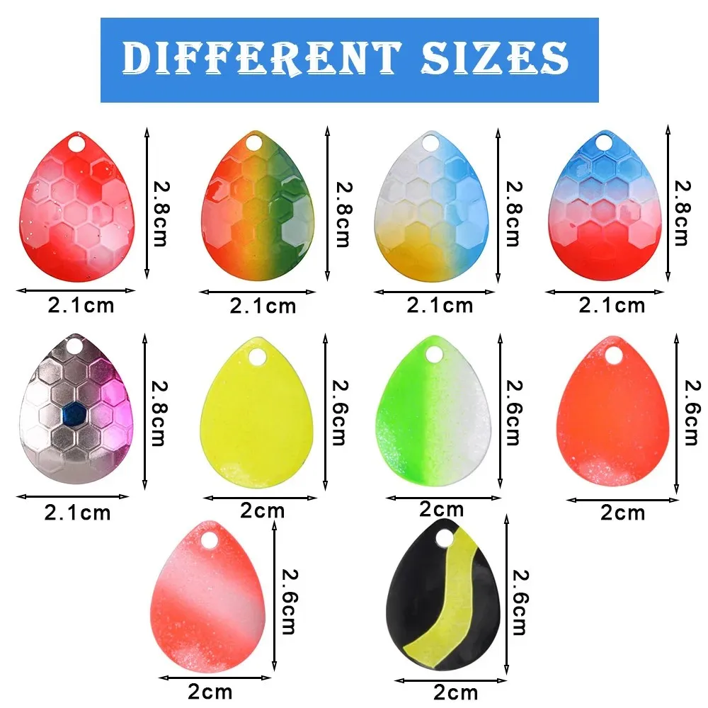40 قطعة شفرات دوارة كولورادو مجموعة طعوم صيد السمك شفرات دوارة مضمنة حلقات سبليت دوارة يدور لحفارات العين الورقية لصيد الأسماك #2