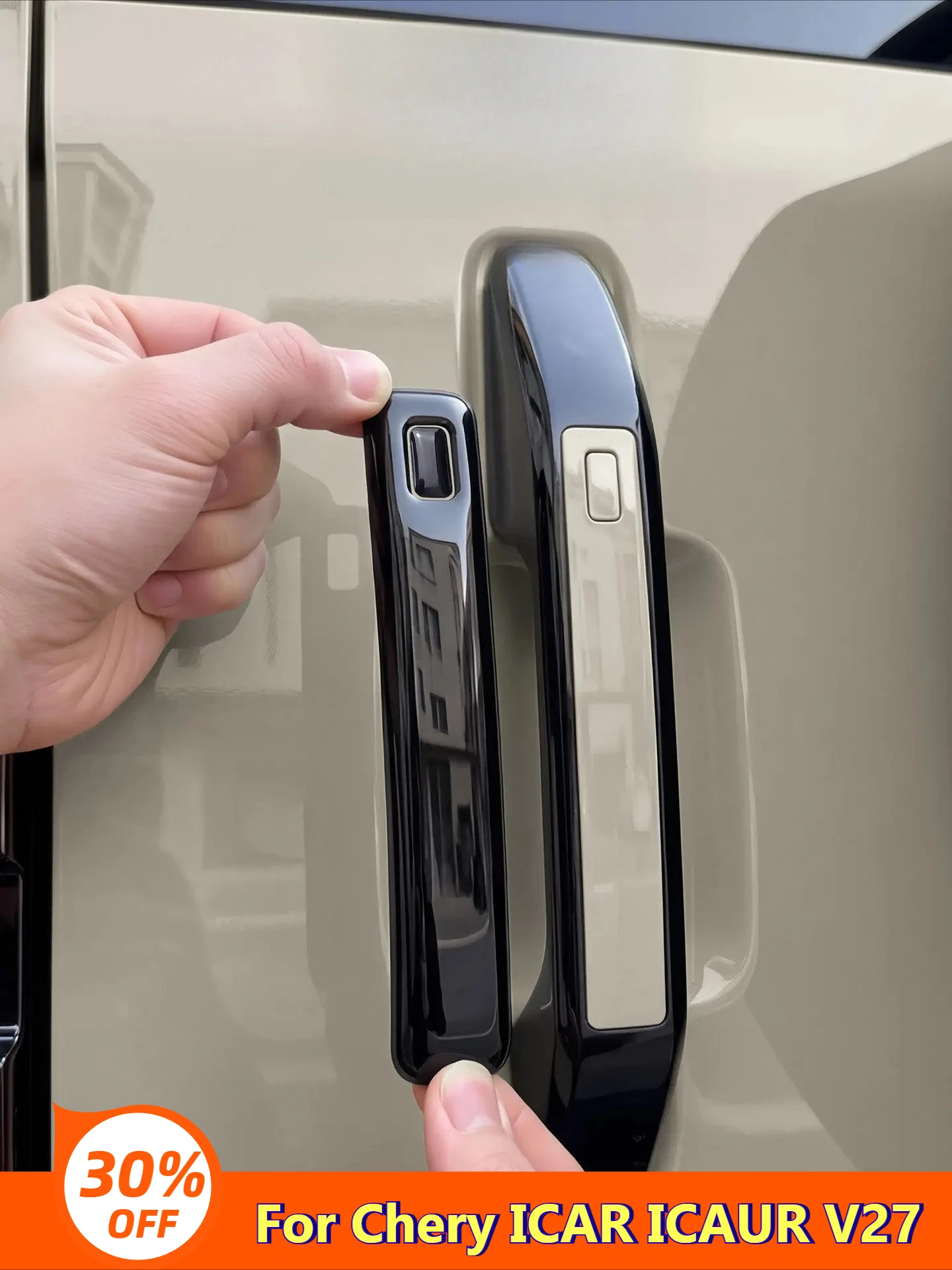 

For Chery ICAR ICAUR V27 Car Tailgate Handle Protector Anti‑Scratch Drip Glue Epoxy Protective Sticker Decorative Accessory