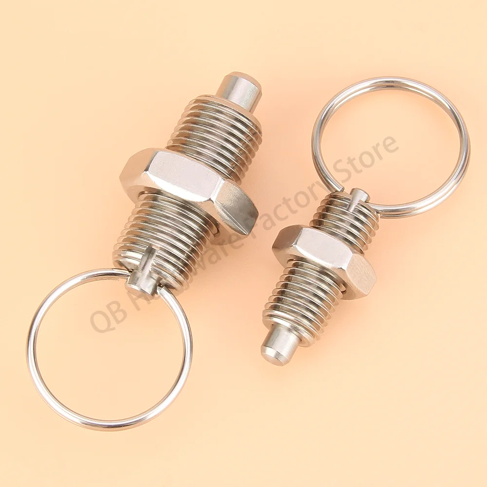 

15/8/5/2pcs Factory sell M8 M10 M12 M16 M20 Stainless steel Retractable index plungers pull ring locking pins with lock screw