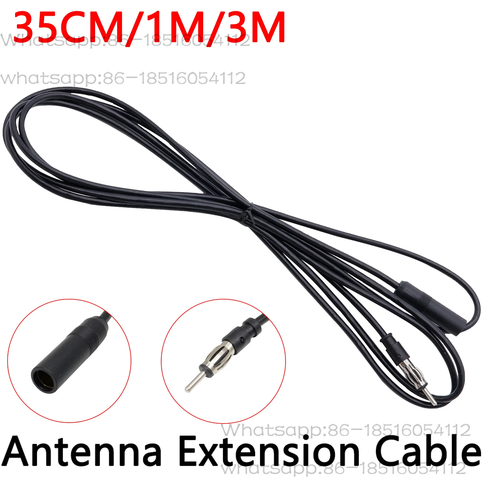 35cm/1m/3m Auto Car Antenna Adapter Vehicle AM / FM Radio Aerial Extension Cable Radio Antenna Extension Cord Car Accessories