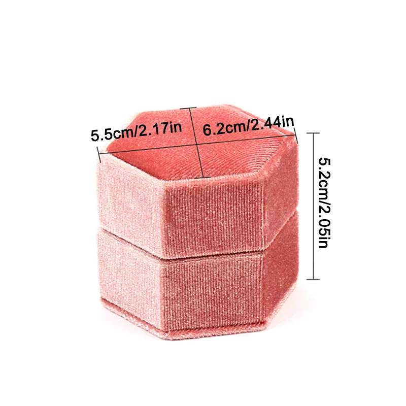 Velvet Jewelry Box Engagement Bridal Couple Ring Holder Box Gift Packaging Case Organizer Wedding Propose Rings Display Box