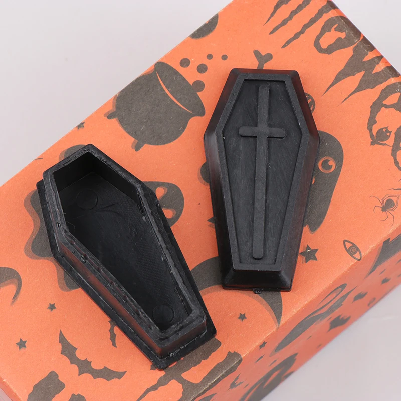 1PC Halloween Treat Coffin Box con coperchi Home Decor scatole per bara in miniatura scatole per bara per dolcetti di Halloween bara Prank Props