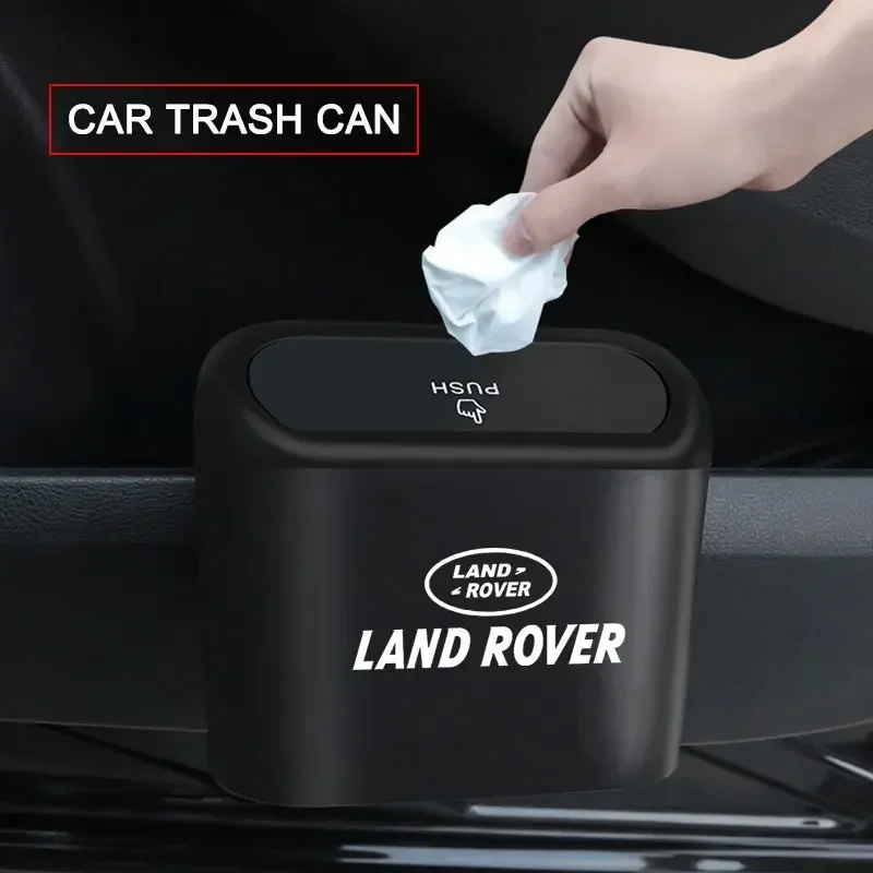 Car Portable Trash Can Auto Logo Sundries Storage Box For Land Rover Discovery 2 3 4 5 Defender Evoque Rover Sport Evoque L322