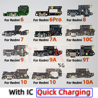 USB Sub Mic Board Dock Charger Connector Charging Port Flex Cable For Xiaomi Redmi 5 6 7 8 9 10  Pro 5A 7A 9A 9T 10A 10C 4G 5G