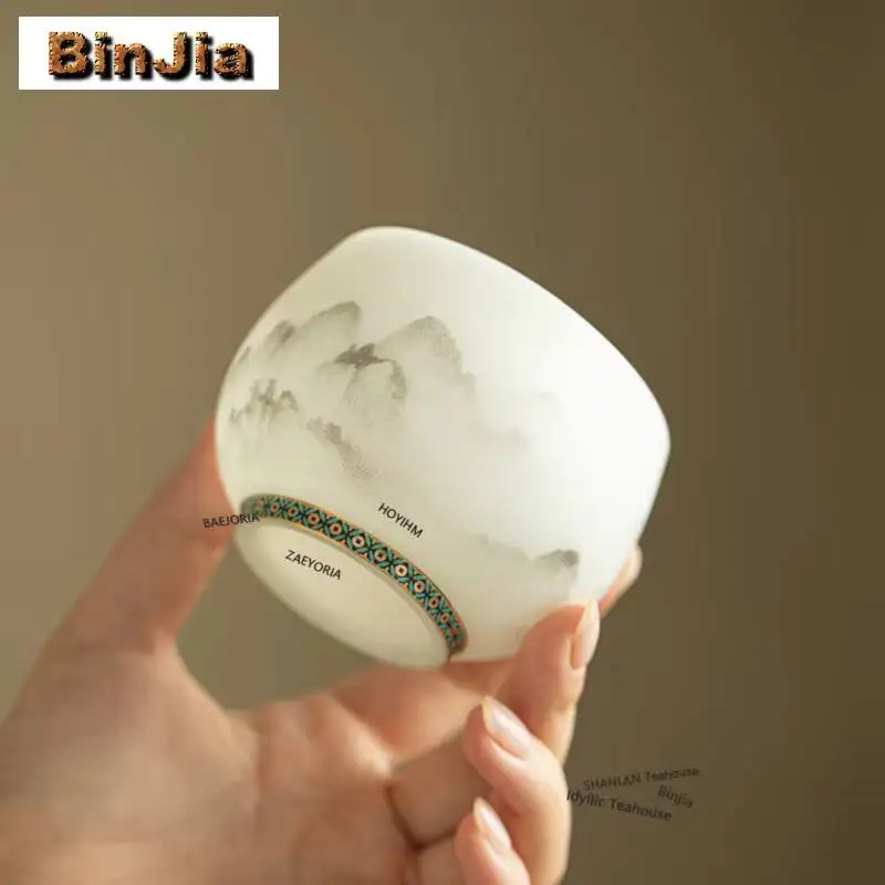 180ml Ice Seed Sukiyaki Mountain Range Teacup Antique Tea Bowl Jug Tea-tasting Personal Cup Chazhan Master Cups Teaset Craft