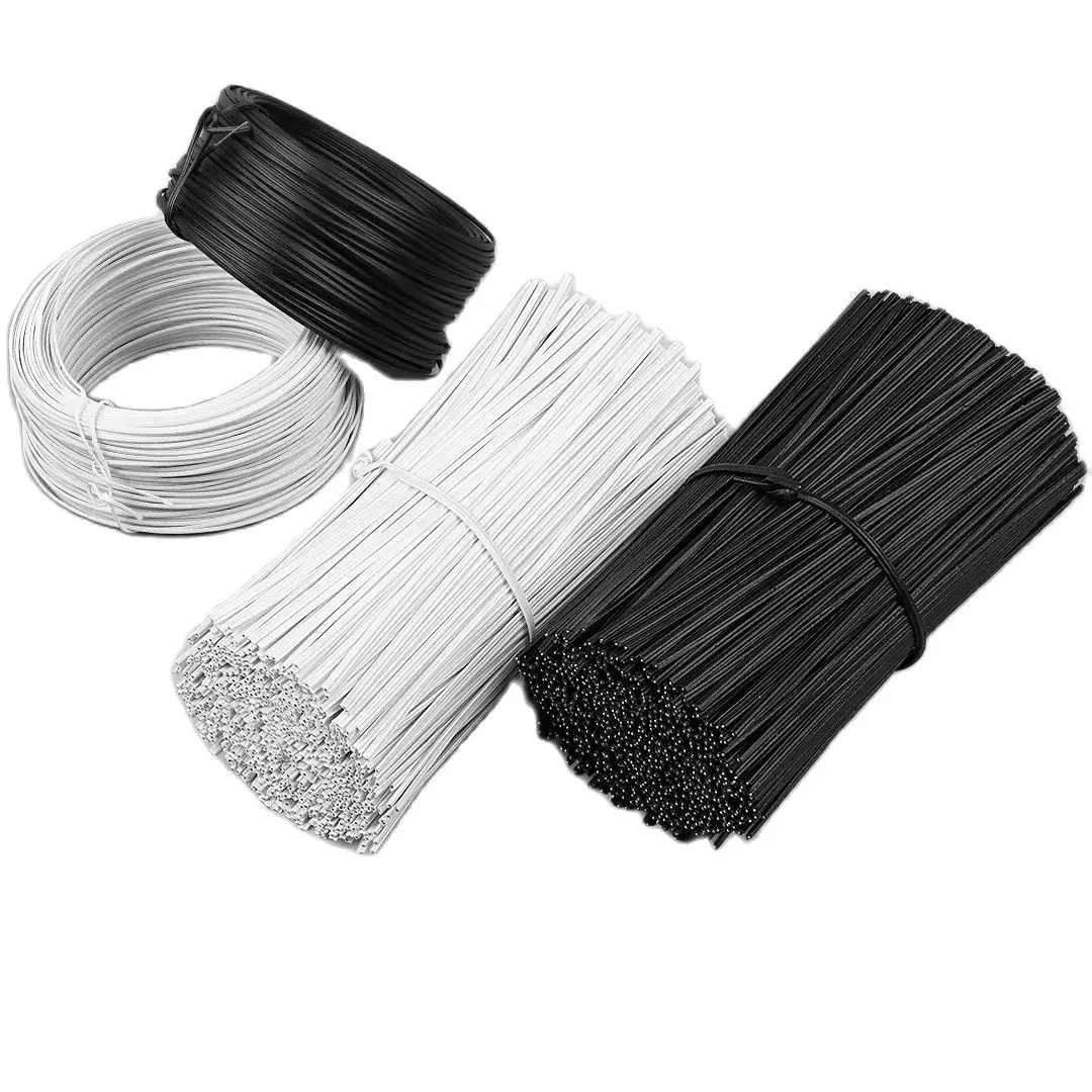 200pcs one bag 15CM Encapsulated Norse Wire plastic coated Iron Black cable tie Galvanized Norse Bundled cable line Ties