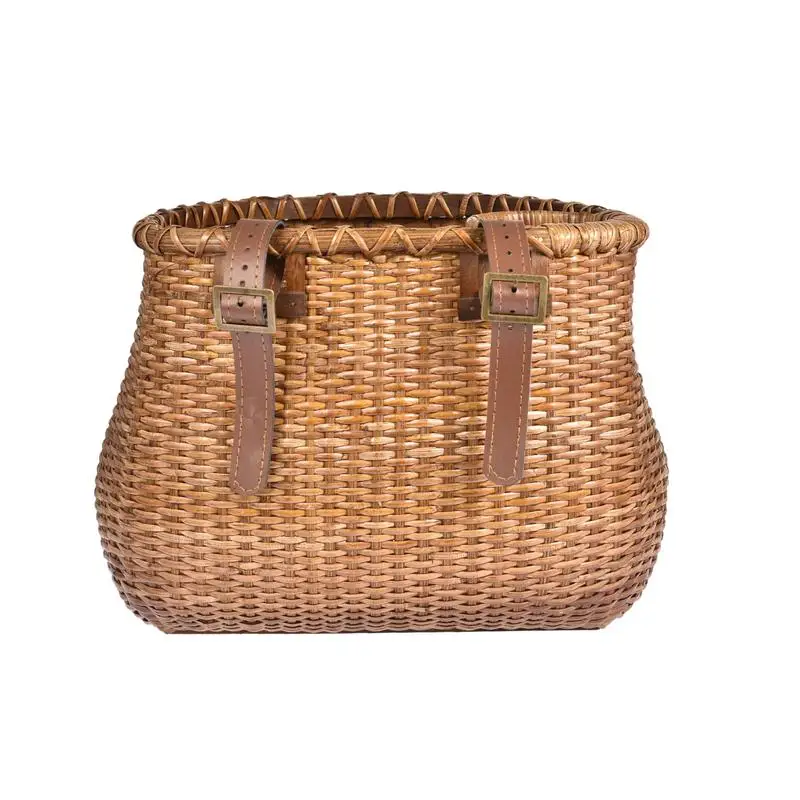 Wicker Bike Basket Handlebar Bike Basket Cargo Handmade Woven Bicycle Baskets Mounts To Front Handlebars Of Beach Bicycles