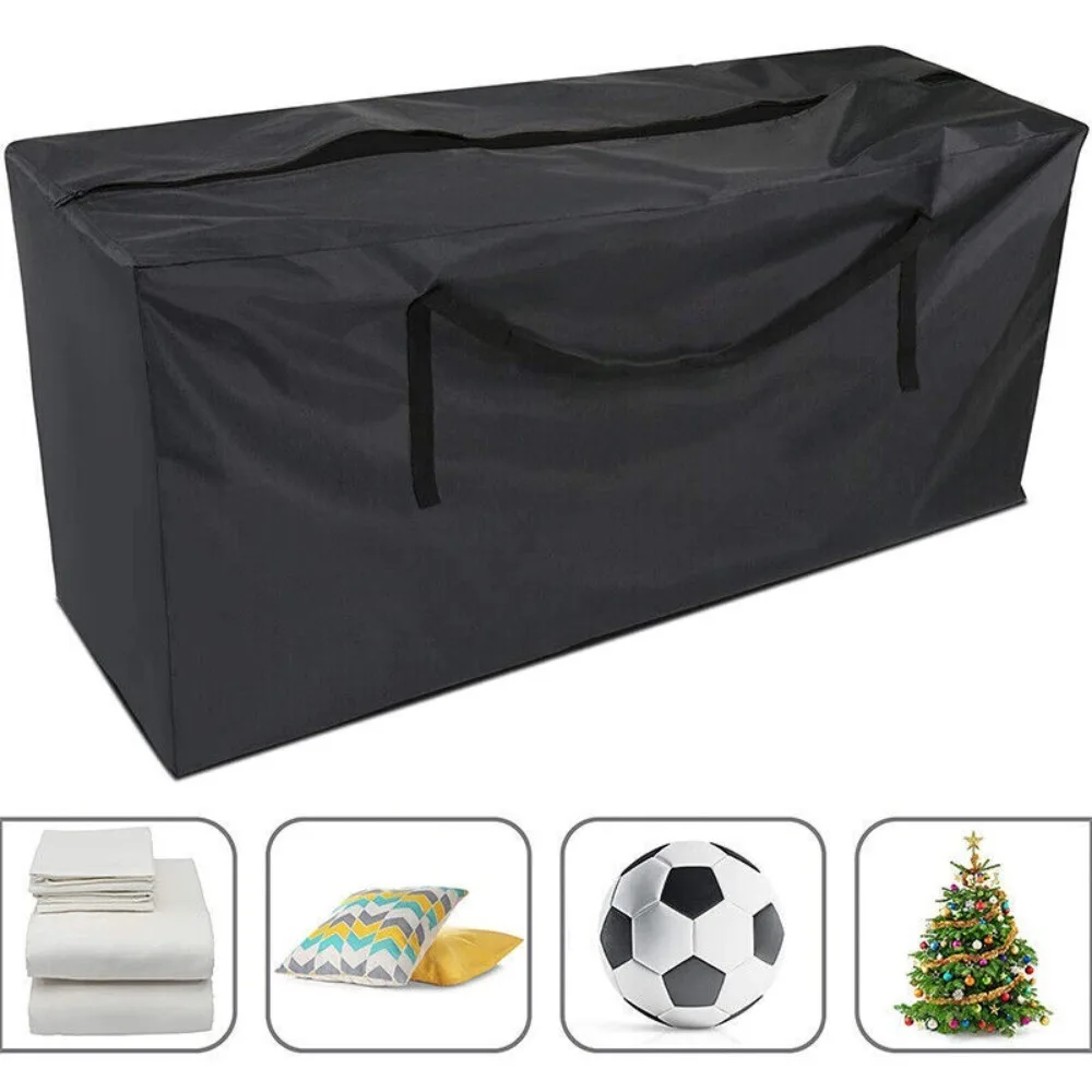 

Black Extra Large Cushion Storage Bag \Waterproof Oxford Cloth Zipped Storage Bag Dustproof Heavy Duty Dust Cover Outdoor Garden