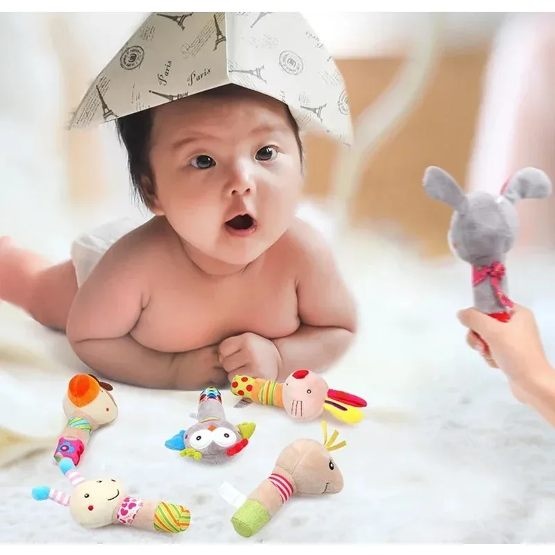 

Baby Rattle Toy Cartoon Animal Stuffed Hanging Toys Baby Bed Crib Car Seat Travel Stroller Soft Plush Toys with Wind Chimes Gift