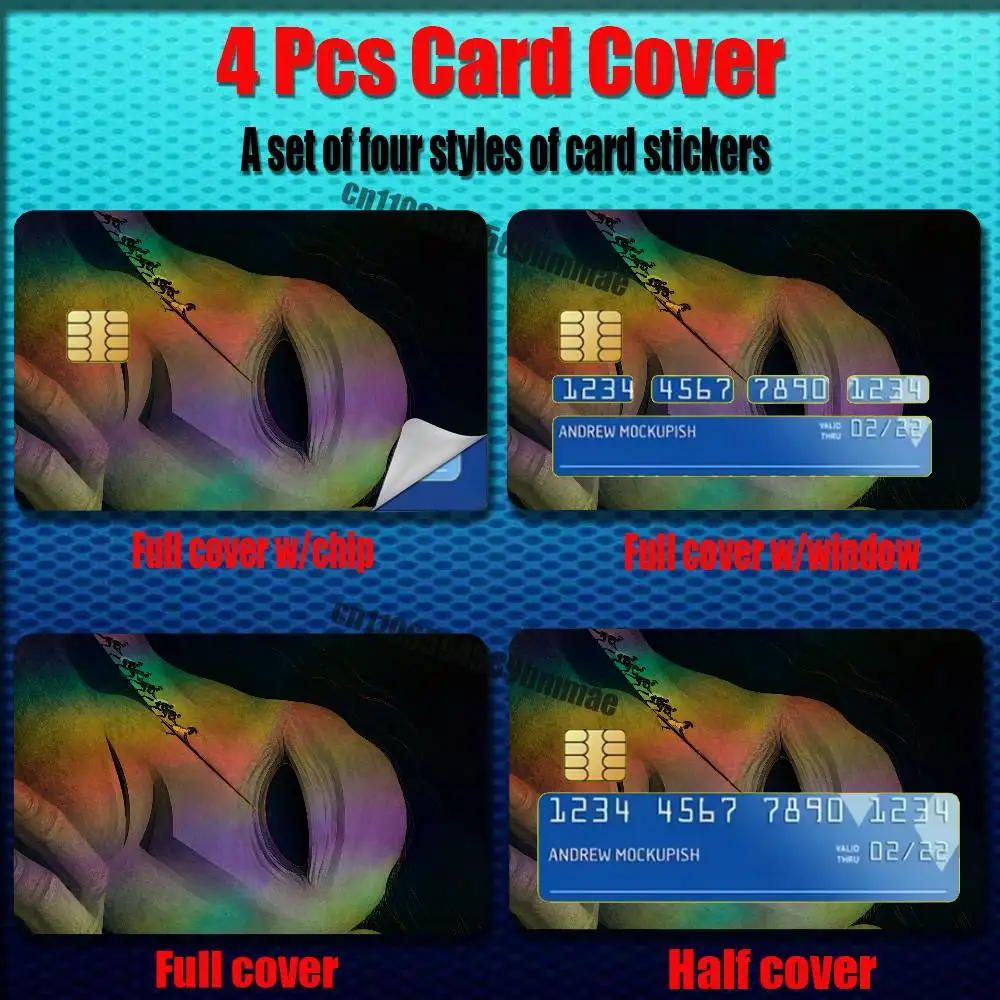 For Odyssey Agamemnon Spartan Credit Bank Sticker ID Access Card Cover Skin Rainbow Color Laser Stickers Film