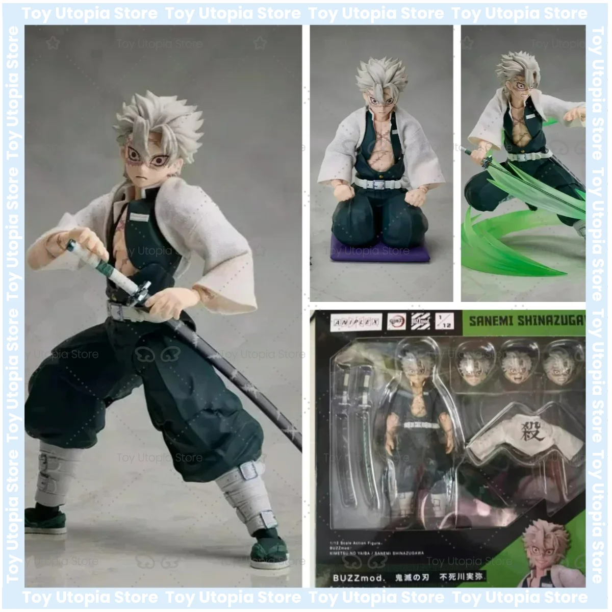 En Stock Buzzmod Demon Slayer Pilar Viento Inmortal Kawa Shiya ANIPLEX Figura de Acción, Regalo, Modelo Coleccionable