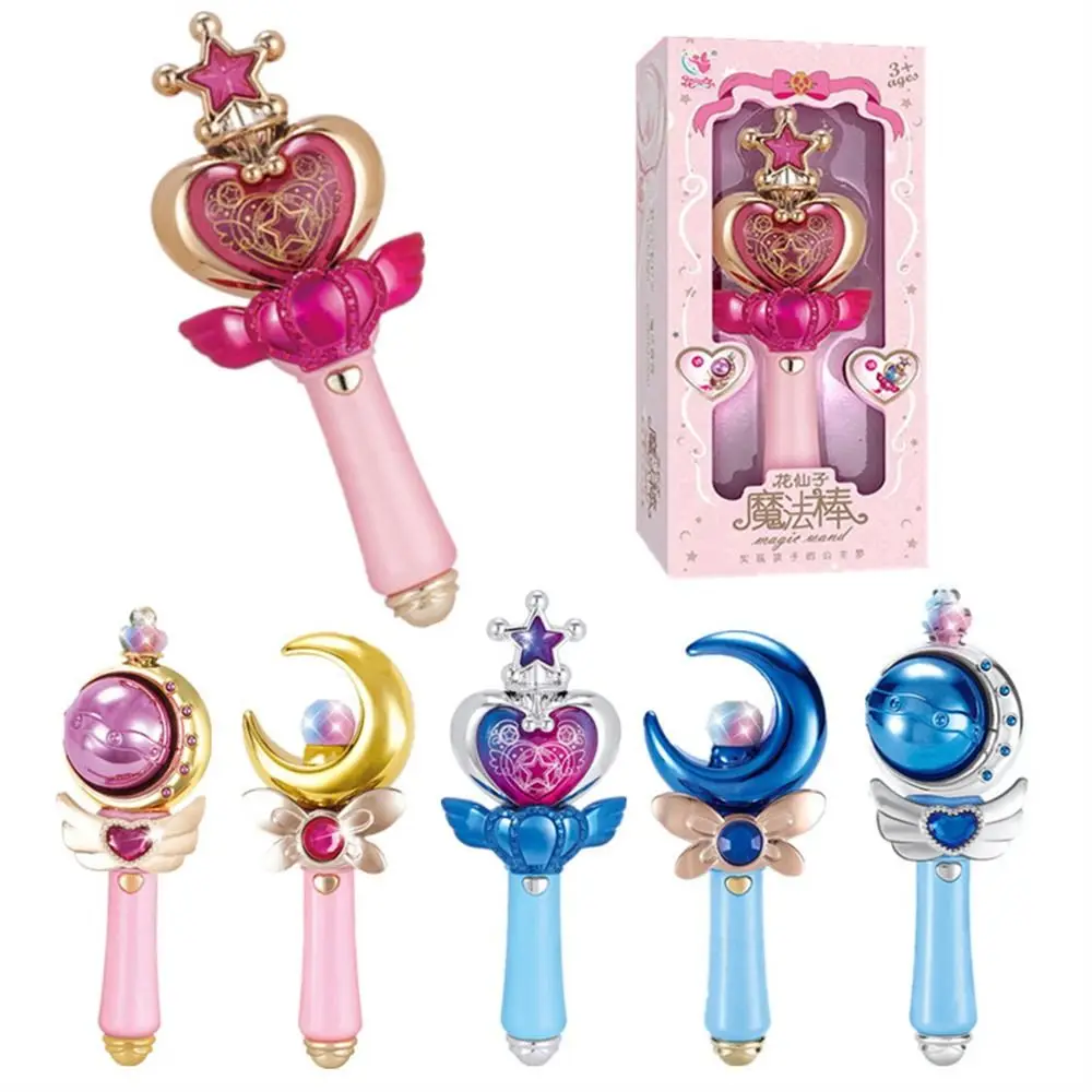 Led Light Girl Magic Wand Sound Effect With Music Moon Fairy Stick Cartoon Princess Cosplay Shine Glow Stick Costume Props