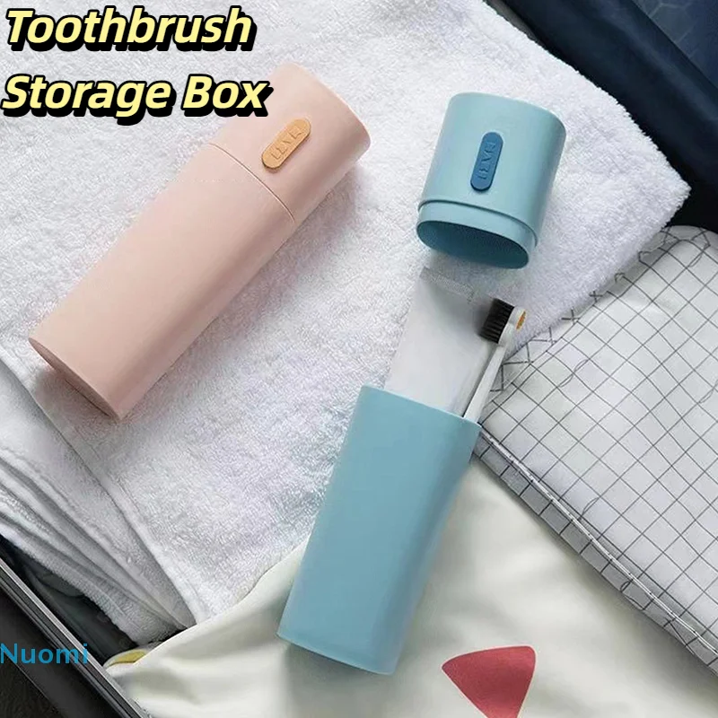 

Portable Travel Toothbrush Storage Box Toothpaste Tank Brushing With Mouthwash Cup Travel toiletries storage box