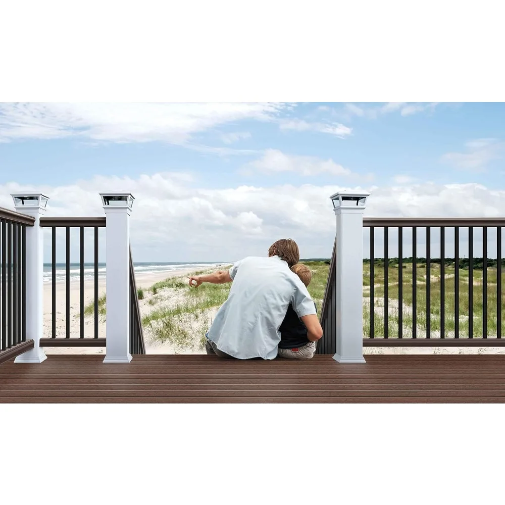 100-Piece Deck Baluster Set with End Caps and Screws - 26-Inch Rectangle Hollow Metal Railing Spindles for Decks