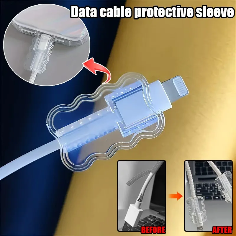 5/10pcs Data Cable Protector Sleeve Anti-Breakage Cord Saver Mobile Phone Accessory Flexible Cord Management for School and Home