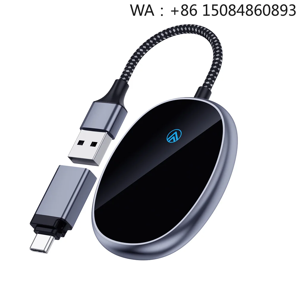 Wireless CarPlay Adapter USB Plug Play Dongle Converts Wired to Wireless System Compatible with All Cars