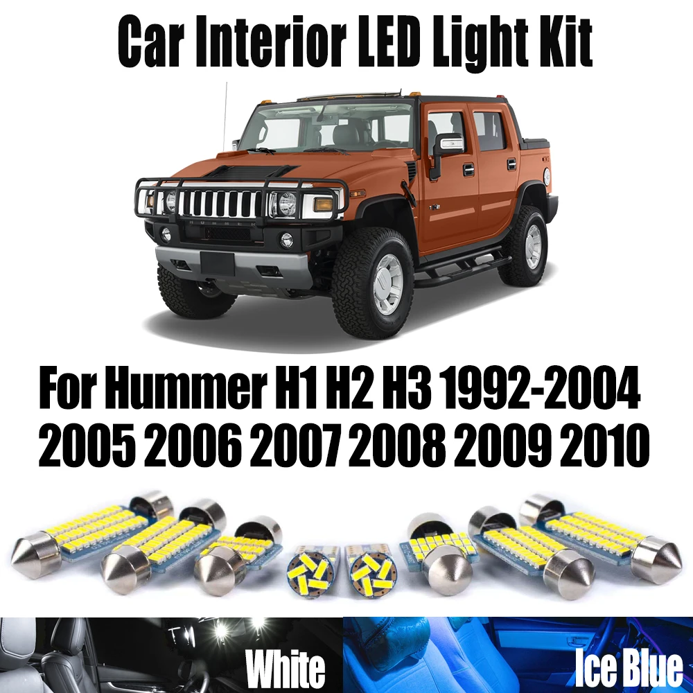 Canbus Car LED Interior Reading Map Dome Vanity Mirror Light For Hummer H1 H2 H3 1992- 2005 2006 2007 2008 2009 2010 Accessories
