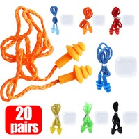 Soft Silicone Anti-Noise Ear Plug Anti Lost Corded Earplugs Waterproof Reusable Sound-proof Earplug with Rope Hearing Protection