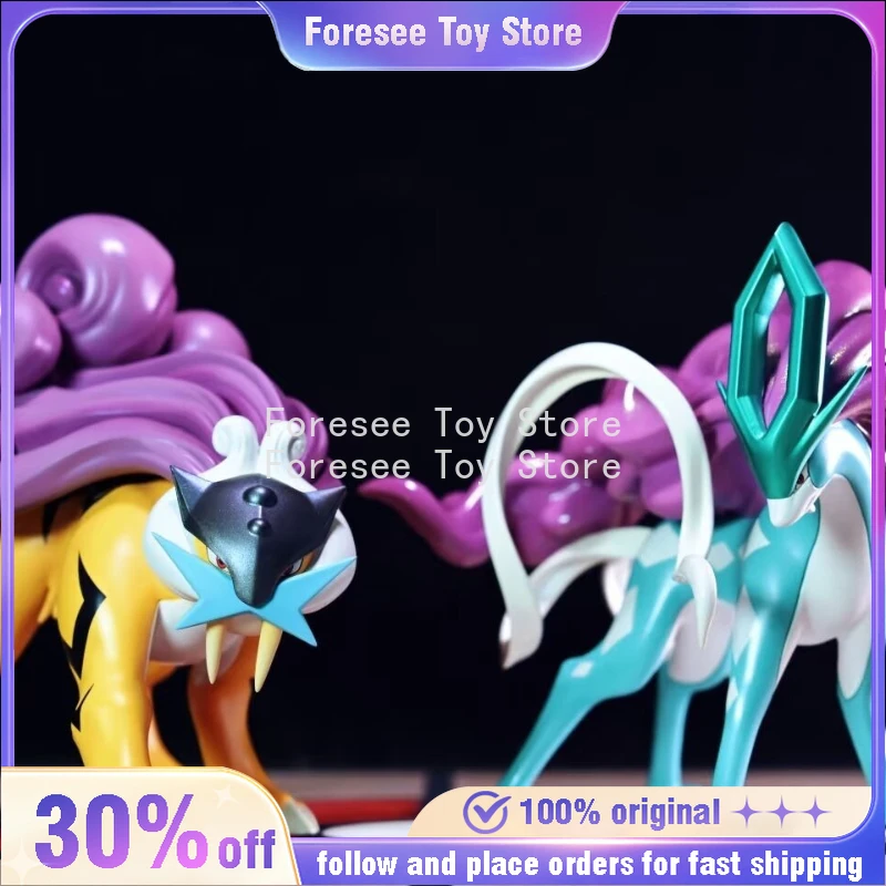 

New 10cm Raikou Suicune Entei Figure ‌Pokemon Anime Figure Collection Model Desktop Ornament Decorations Best Gifts for Children