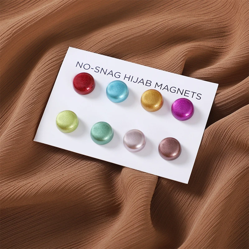 Multi-Color Matte Magnetic Muslim Hijab Pins Ramadan Women Scarf Magnetic Button Buckle Wrap Shawls Brooch Headscarf Accessories