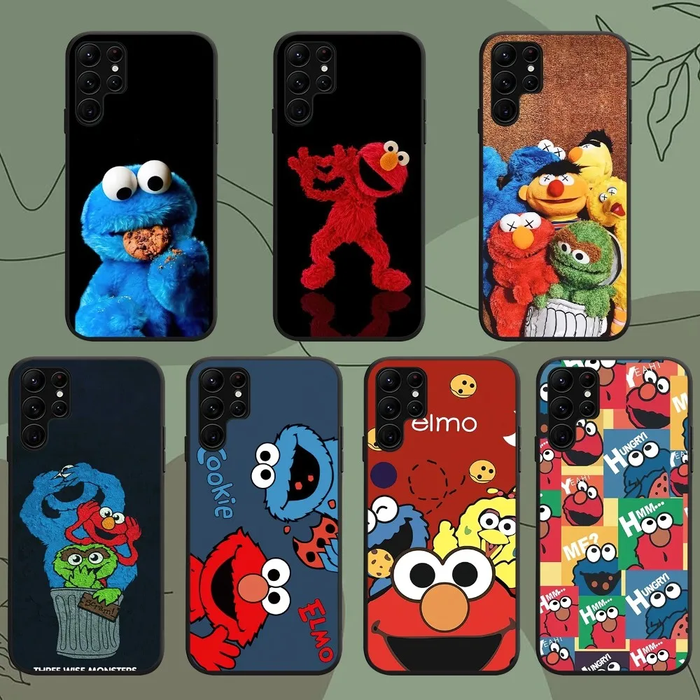 MINISO Cartoon S-Sesame Cute S-Street Phone Case For Samsung Galaxy S21 S22 S23 Note S30 S24 10 20 Ultra Plus Lite FE Shell