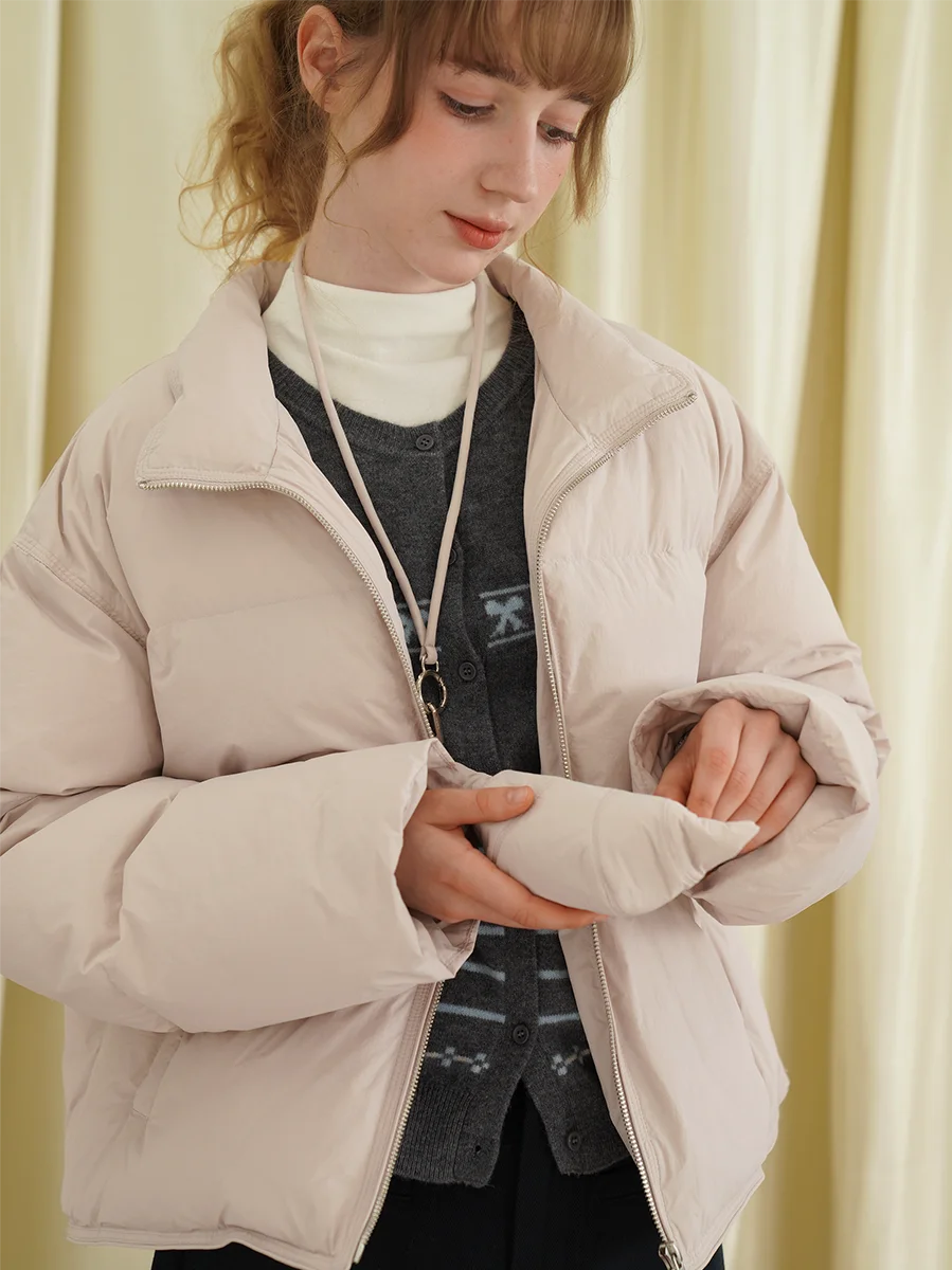 

Warm ort Puffer Jaet Stand Collar White Du down Bread Sle Coat Commute Faion Ladies Coat Thiened Autumn Winter Ou...