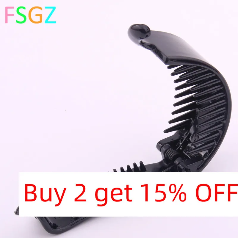 Creative Banana Clip Black Abs Plastic Twist Hairpin for Women Tines Crab Beauty Hair Device Tools 2.2*7.2 Cm 2 Pieces/lot