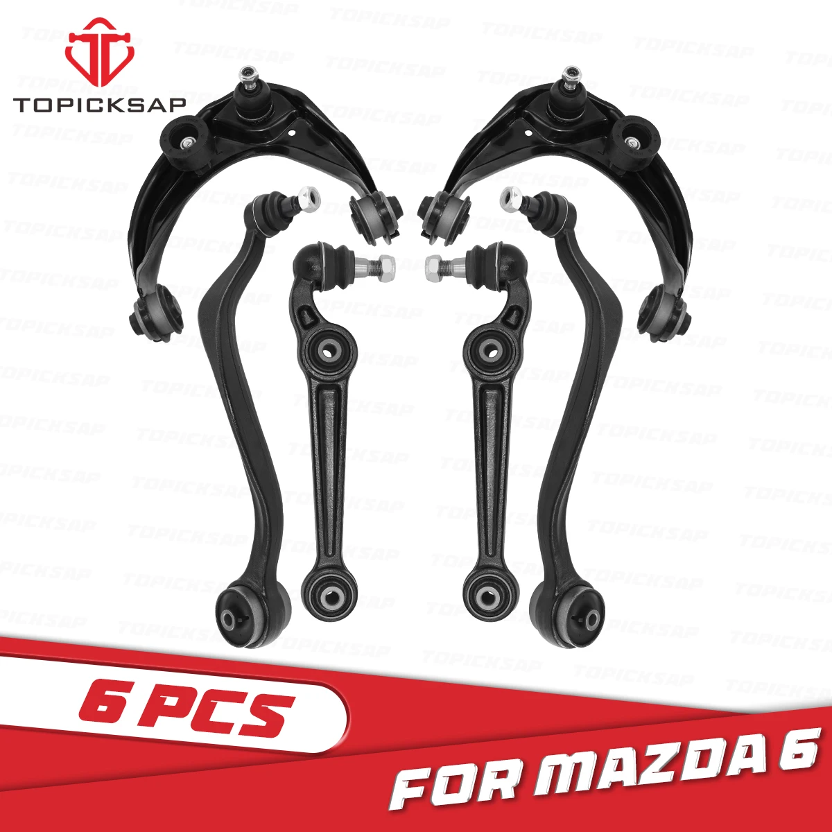 TOPICKSAP Front Suspension Kit Set of 6pcs for Mazda 6 Ford Fusion Lincoln Zephyr Mercury Milan 2003 2004 2005 2006 2007 2008