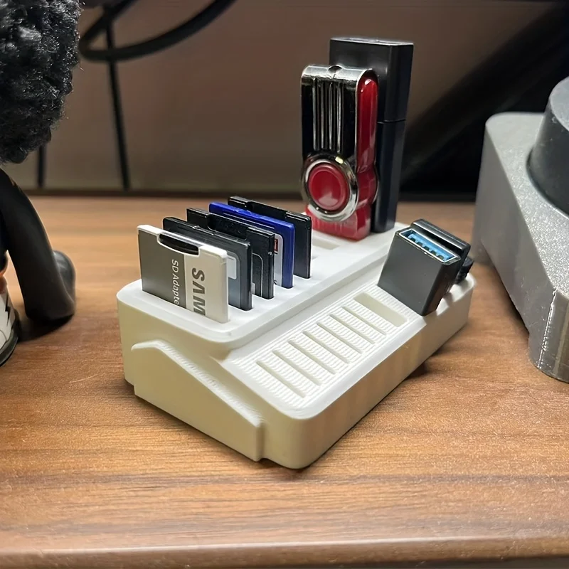 3D Printed Multi Card Storage Organizer USB Flash Drive TF SD Memory Card Holder Portable Desktop Storage Case - view 5